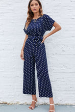 Load image into Gallery viewer, Polka Dot Round Neck Cutout Jumpsuit
