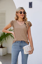 Cargar imagen en el visor de la galería, Smocked Flutter Sleeve V-Neck Top
