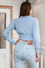 Cargar imagen en el visor de la galería, Round Neck Long Sleeve Cropped Sweater
