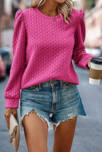 Cargar imagen en el visor de la galería, Texture Round Neck Long Sleeve Sweatshirt
