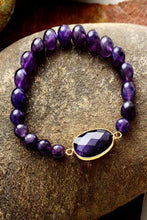 Cargar imagen en el visor de la galería, Handmade Amethyst Beaded Bracelet
