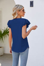 Load image into Gallery viewer, Smocked Flutter Sleeve V-Neck Top
