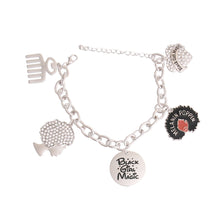 Load image into Gallery viewer, Silver Black Girl Magic Bracelet
