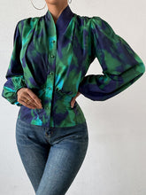 Load image into Gallery viewer, Tie-Dye Button Up Balloon Sleeve Blouse
