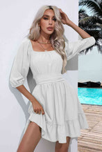 Load image into Gallery viewer, Square Neck Tie Back Ruffle Hem Dress
