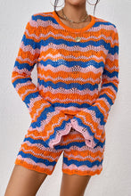 Cargar imagen en el visor de la galería, Striped Sweater and Knit Shorts Set
