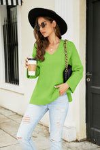 Load image into Gallery viewer, Drop Shoulder V-Neck Knit Pullover
