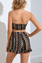 Load image into Gallery viewer, Printed Frill Trim Tube Top and Shorts Set
