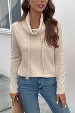 Cargar imagen en el visor de la galería, Tied Mock Neck Long Sleeve Knit Top
