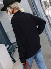 Load image into Gallery viewer, Rib-Knit Zip Up Collared Cardigan
