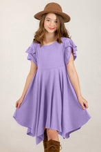 Load image into Gallery viewer, Round Neck Petal Sleeve Dress
