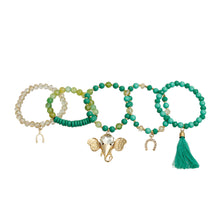 Load image into Gallery viewer, Turquoise Bead Elephant Charm Bracelets
