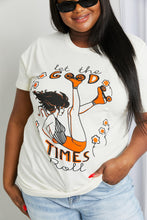 Load image into Gallery viewer, mineB Full Size LET THE GOOD TIMES ROLL Graphic Tee
