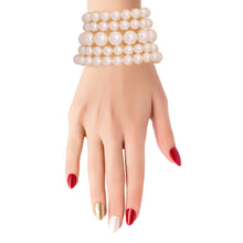 Load image into Gallery viewer, Pearl Harmony: Cream Stretch 5 Bracelet Ensemble
