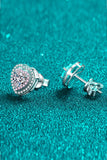 Moissanite Heart-Shaped Stud Earrings