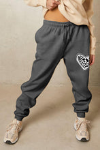 Cargar imagen en el visor de la galería, Simply Love Full Size Drawstring Heart Graphic Long Sweatpants
