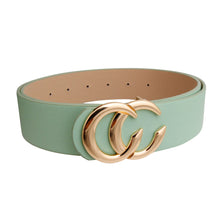 Load image into Gallery viewer, Minted Monogram Belt - Mint and Gold

