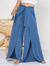 Cargar imagen en el visor de la galería, Plus Size Tied Slit Wide Leg Pants
