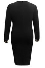 Load image into Gallery viewer, Plus Size Leopard Round Neck Long Sleeve Dress
