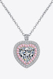 925 Sterling Silver 1 Carat Moissanite Heart Pendant Necklace