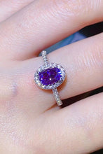 Cargar imagen en el visor de la galería, 925 Sterling Silver 1 Carat Purple Moissanite Ring
