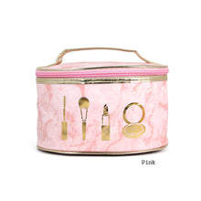 Load image into Gallery viewer, Marbled Pink Round Cosmetic Pouch
