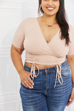 Load image into Gallery viewer, Capella Back To Simple Full Size Ribbed Front Scrunched Top in Blush
