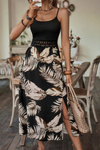 Cargar imagen en el visor de la galería, Printed Sleeveless Scoop Neck Slit Dress
