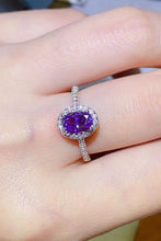 Cargar imagen en el visor de la galería, 925 Sterling Silver 1 Carat Purple Moissanite Ring
