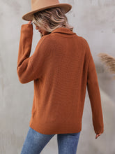 Load image into Gallery viewer, Rib-Knit Zip Up Collared Cardigan
