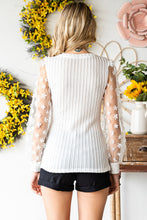 Load image into Gallery viewer, Textured Applique Long Sleeve Blouse
