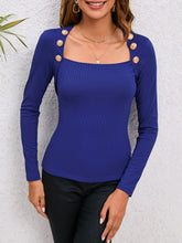 Load image into Gallery viewer, Decorative Button Long Sleeve Top
