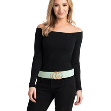 Load image into Gallery viewer, Minted Monogram Belt - Mint and Gold
