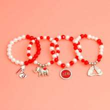 Load image into Gallery viewer, Sorority Inspired  Red White Bead Bracelets
