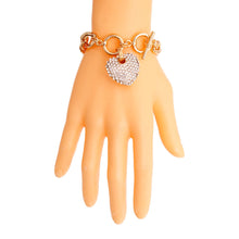 Load image into Gallery viewer, Clear Gold Heart Toggle Bracelet
