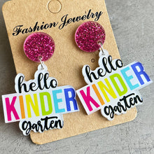 Cargar imagen en el visor de la galería, HELLO SECOND GRADE Acrylic Dangle Earrings
