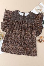 Load image into Gallery viewer, Plus Size Printed Smocked Butterfly Sleeve Blouse
