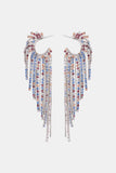 Fringed Rhinestone Zinc Alloy Dangle Earrings
