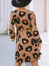 Load image into Gallery viewer, Printed Round Neck Long Sleeve Button-Up Dress
