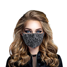 Load image into Gallery viewer, Black Bandana Print Mask
