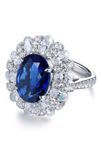 Load image into Gallery viewer, Lab-Grown Sapphire Flower Shape Ring
