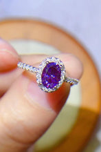 Cargar imagen en el visor de la galería, 925 Sterling Silver 1 Carat Purple Moissanite Ring
