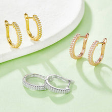 Load image into Gallery viewer, Moissanite 925 Sterling Silver Huggie Earrings
