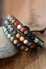 Cargar imagen en el visor de la galería, Handmade Triple Layer Beaded Agate Bracelet
