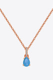 Teardrop Turquoise 4-Prong Pendant Necklace
