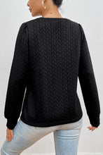 Cargar imagen en el visor de la galería, Texture Round Neck Long Sleeve Sweatshirt
