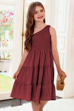 Cargar imagen en el visor de la galería, One-Shoulder Sleeveless Tiered Dress
