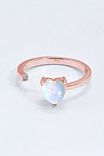 Load image into Gallery viewer, Inlaid Moonstone Heart Adjustable Open Ring
