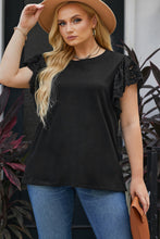 Load image into Gallery viewer, Plus Size Butterfly Sleeve Round Neck Top
