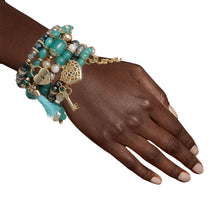 Cargar imagen en el visor de la galería, Mint Bead Love Charm Bracelets

